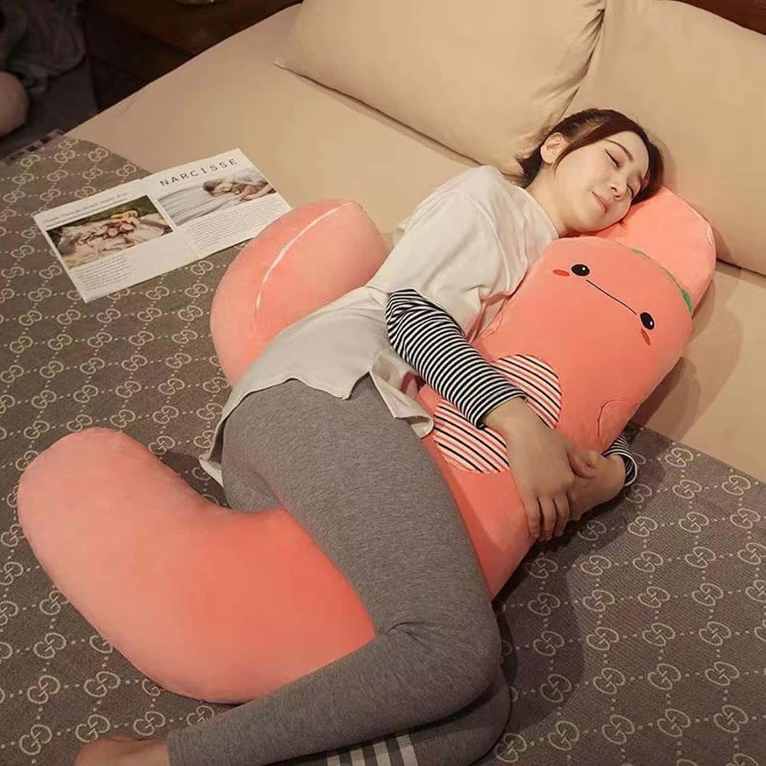 抱きまくら J字型 クッション 妊婦用 授乳枕 足置き 背もたれ 腹部サポート 横向き寝 高反発 眠りサポート うつぶせ寝 快眠グッズ 多機能枕 女性用 ソフト