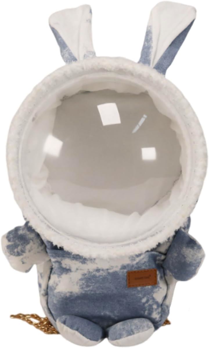 ペット キャリーバッグ ハムスター うさぎ かわいい 透明 小動物 ハリネズミ お出かけ便利 軽量 外出 お散歩(ブルー)