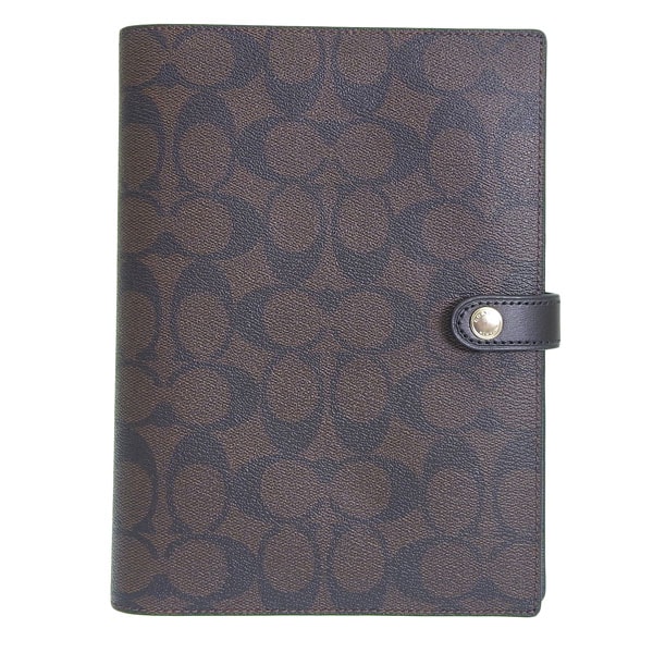 コーチ 手帳カバー ノートブックカバー メンズ レディース アウトレット ブラウン シグネチャー SIG NTBK 222IMAA8 COACH 222imaa8