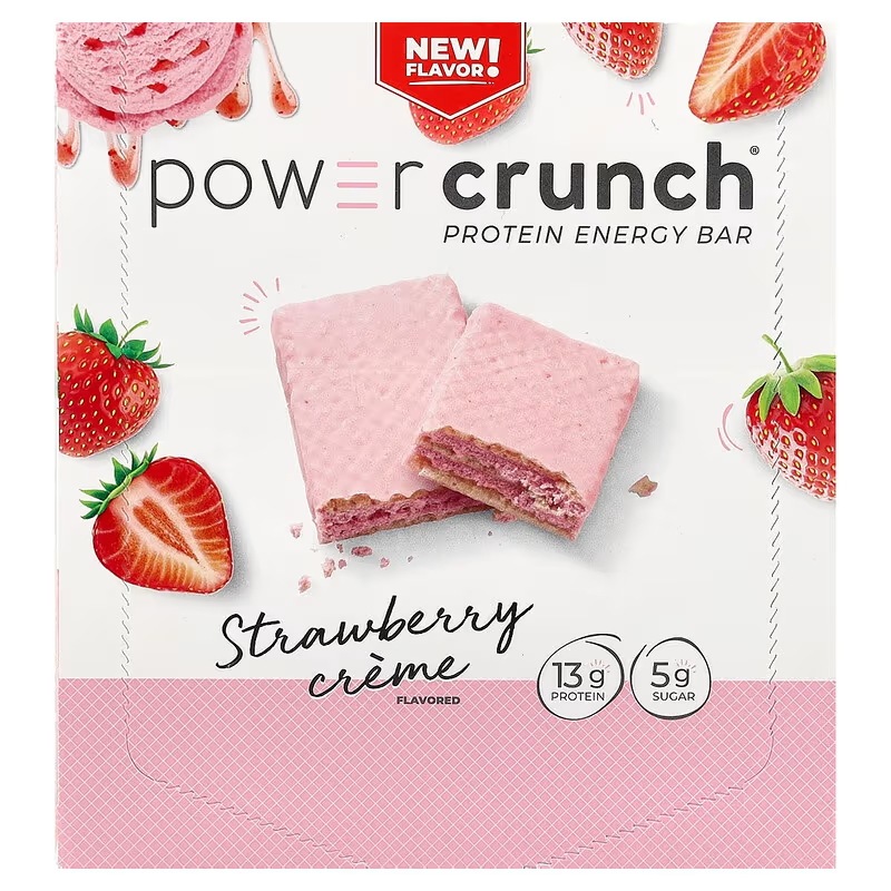 BNRG Power Crunch（パワークランチ）プロテインエネルギーバー ストロベリークリーム 12個入り 各40g（1.4オンス）
