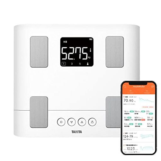 タニタ 体重計 体組成計 スマホ連動 50G単位 バックライト BC-332L WH ホワイト 子供の成長を見守る