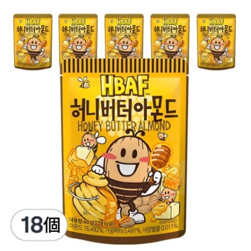 【韓国 人気】ハニーバターアーモンド 40g x18個 4,704円