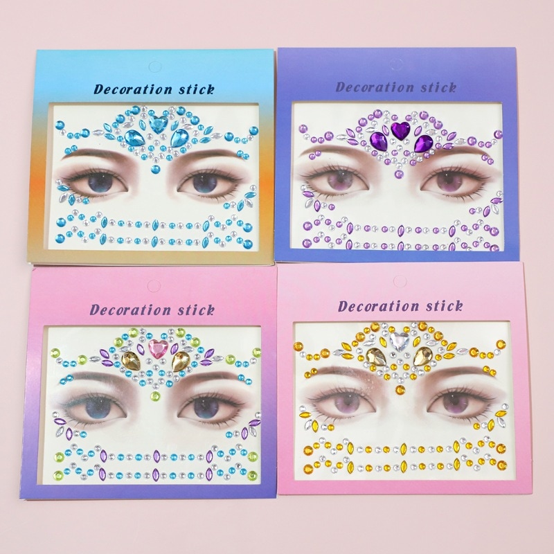 【1点ご購入 で10点プレゼントいたします】顔にダイヤモンドシール眉にダイヤモンドシール化粧舞踏会舞台アイメイクフェイスシート