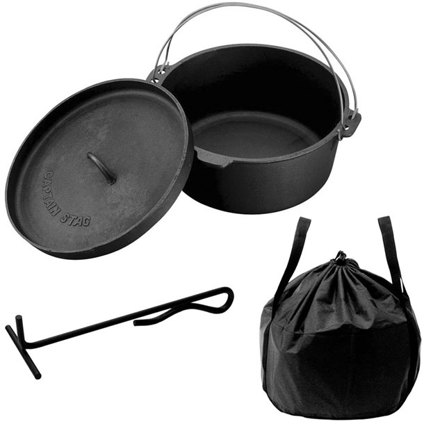 ダッチオーブン セット(25CM) アウトドアグッズ (ug3048)