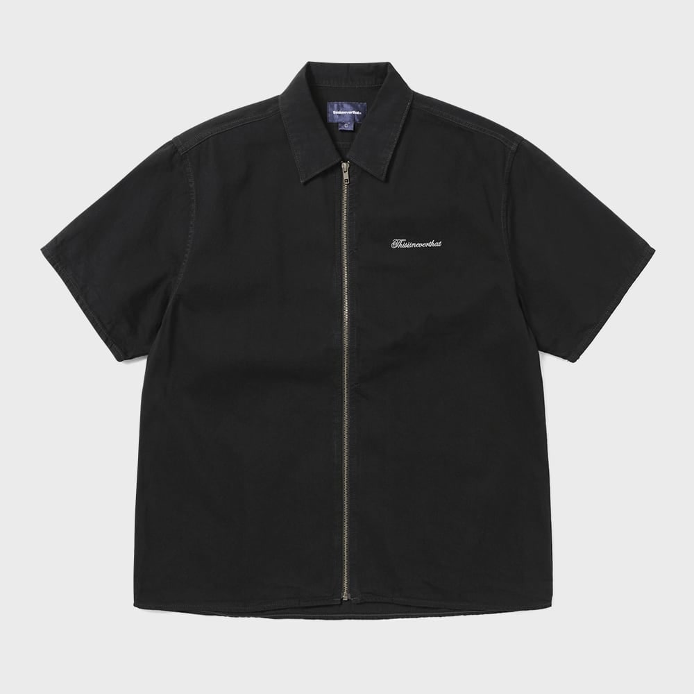 ディス・イズ・ネヴァー・ザットディスターブドデニムジップ S/S シャツブラック