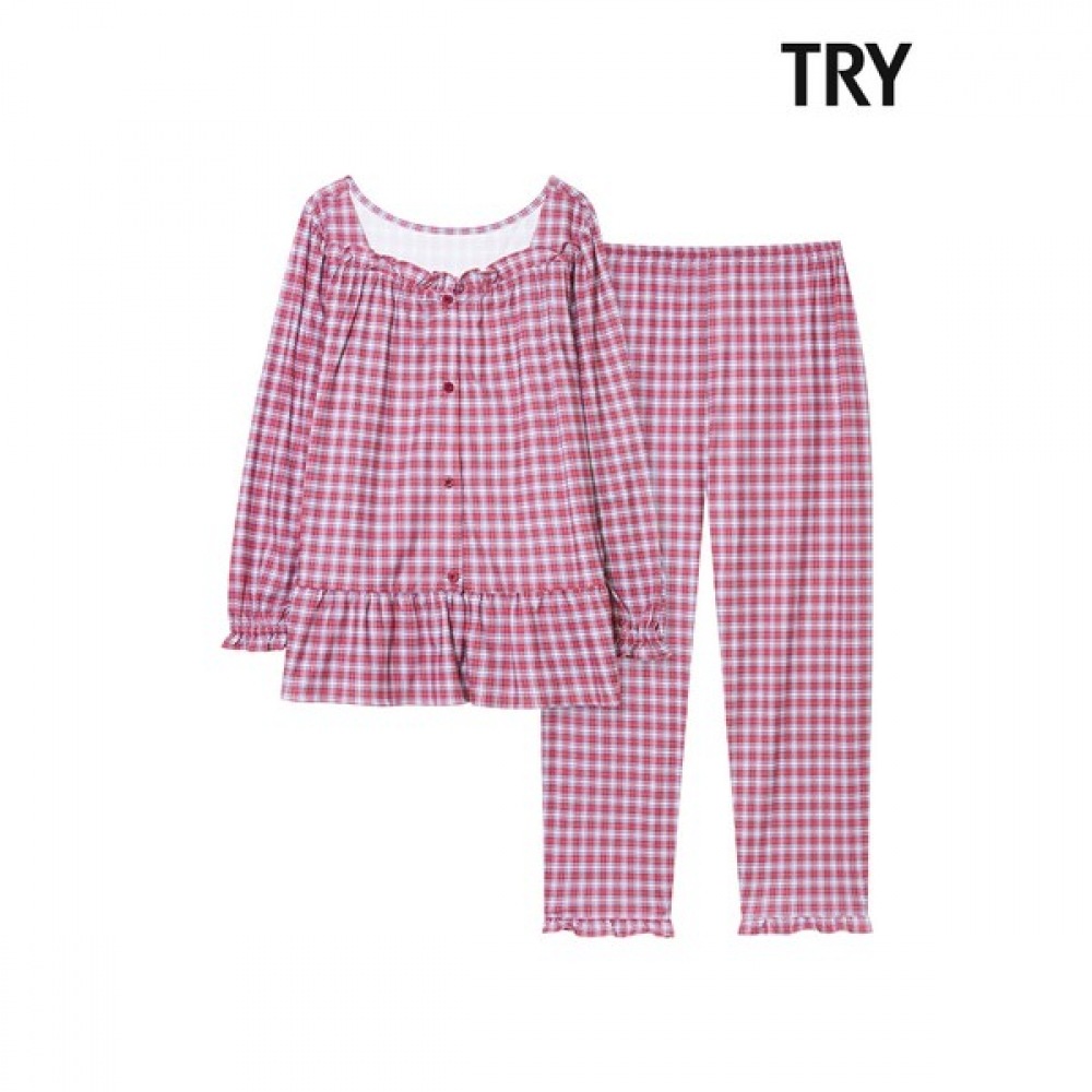 (TRY) レディースオンブル起毛パジャマ I63 5,624円