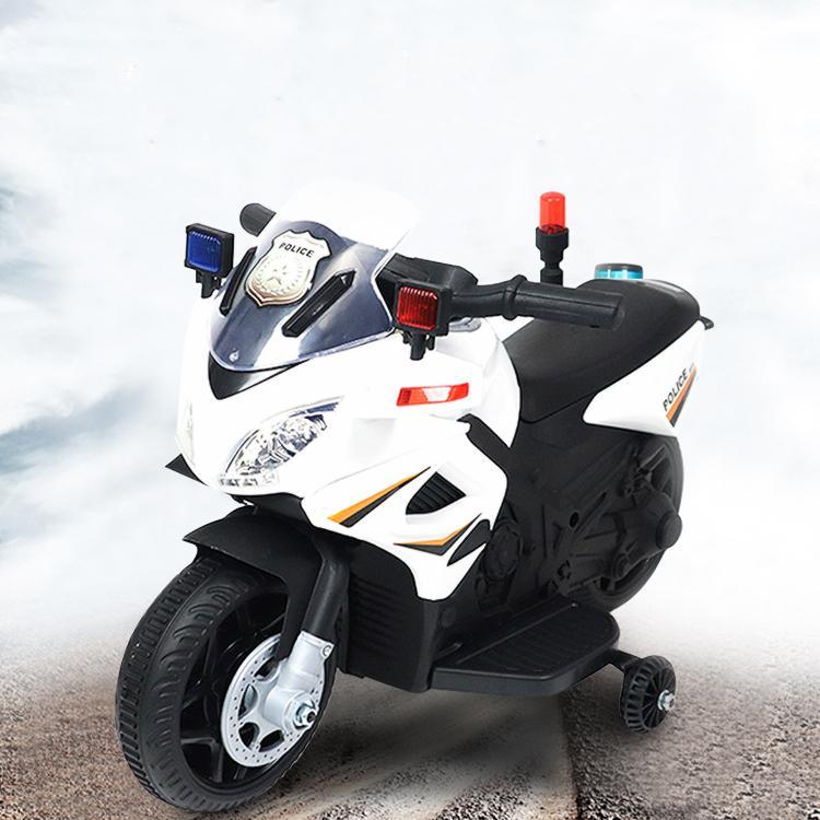 電動バイク 子供用 アメリカンポリスバイク 乗用玩具 補助輪付き 充電式 ライト点灯 クラクション付き 誕 男の子 女の子 クリスマス プレゼント おもちゃ