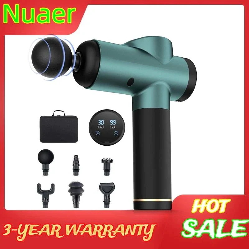 筋膜リリース マッスルマッサージガン 痩身 腰痛 4ヘッド ネックピロー 用のリラックス 6スピード 新品全身ケア 鎮痛 スポーツ用品