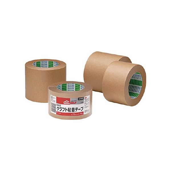（まとめ）クラフト粘着テープ No.712（シュリンク） 75mmx50m J4090 1巻[x5]