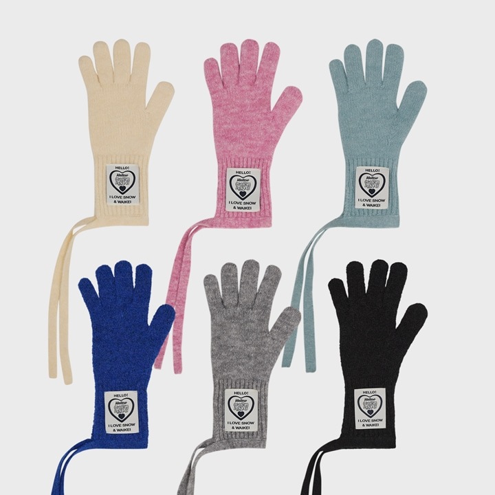 Hairy Ribbon Gloves ニット手袋 6色 4,664円