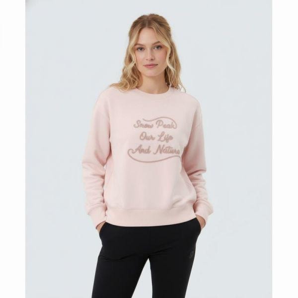 SNOWPEAK APPAREL 女性レタリングセミクロップスウェットシャツ S25FWFHT63 ライトピンク
