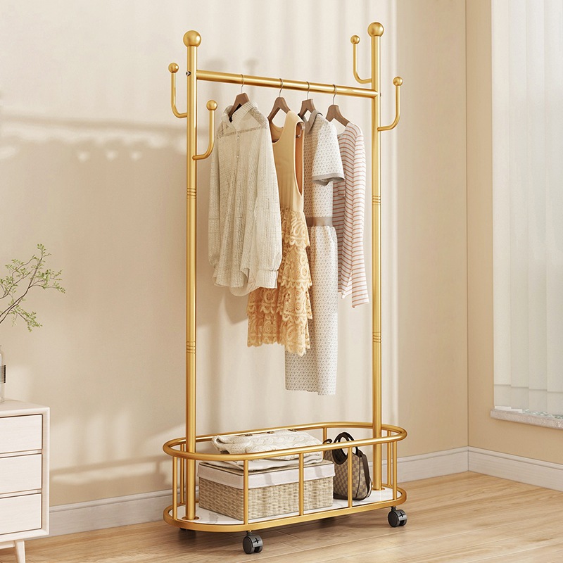 洋服ハンガー 床置き 寝室 コートラック キャスター付き ホーム リビングルーム 洋服ハンガー ライト 高級 衣類乾燥ラック シンプル 衣類ラック