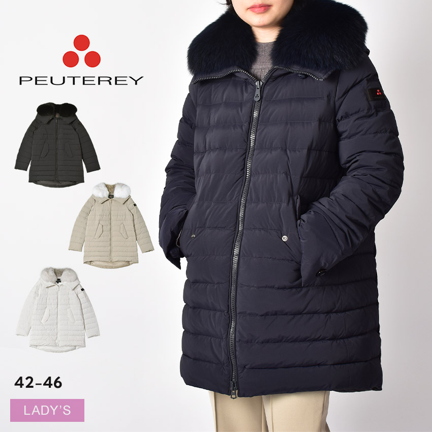 レディース アウター ダウン コート 撥水 上着 通勤 防寒 保温 防風 フード ポケット ロング丈 ITOKA ML FUR PED4017 01190986 カジュアル