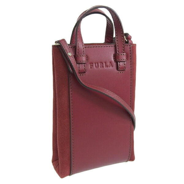 フルラ バッグ レディース ショルダーバッグ 2WAYハンドバッグ レザー スエード ワイン FURLA MIASTELLA MINI VERTICAL CROSSBODY WE00289BX0428