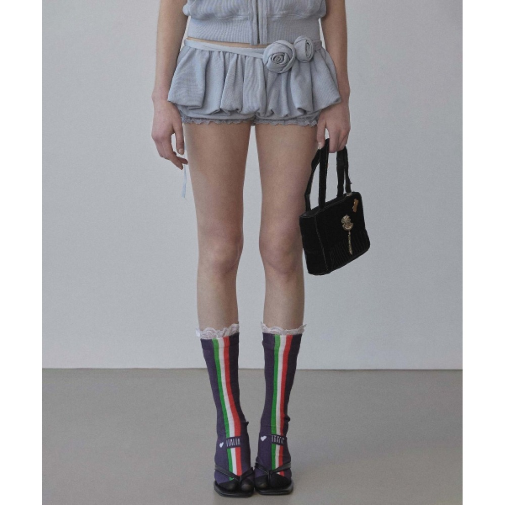 SCULPTOR ウォッシュドローズブルーマースカート ダスティスカイ