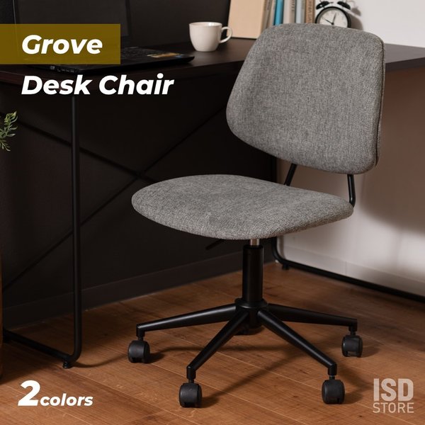 グルーヴ 回転チェア デスクチェア オフィスチェア キャスター付 アームレス 椅子 シンプル ブラッ