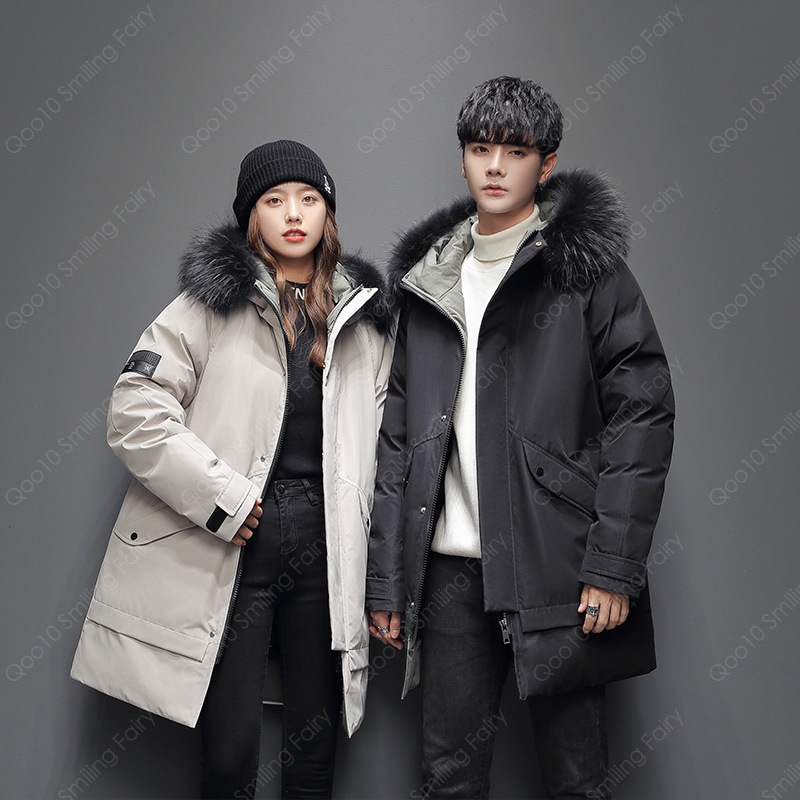 【最安値挑戦】 【期間限定】2023冬のダウンジャケットカップル用ミディアム丈ニーハイネックゆったりカップルパーカーコート厚手のフードコート-39 8,064円