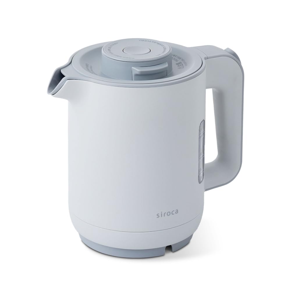 シロカ 電気ケトル [ミニポット/電気ポット/0.8L/1300W/ハイパワー/蒸気セーブ機能/安心設計/ふた着脱可/おしゃれ/ギフト/プレゼント] SK-A151(H) グレー