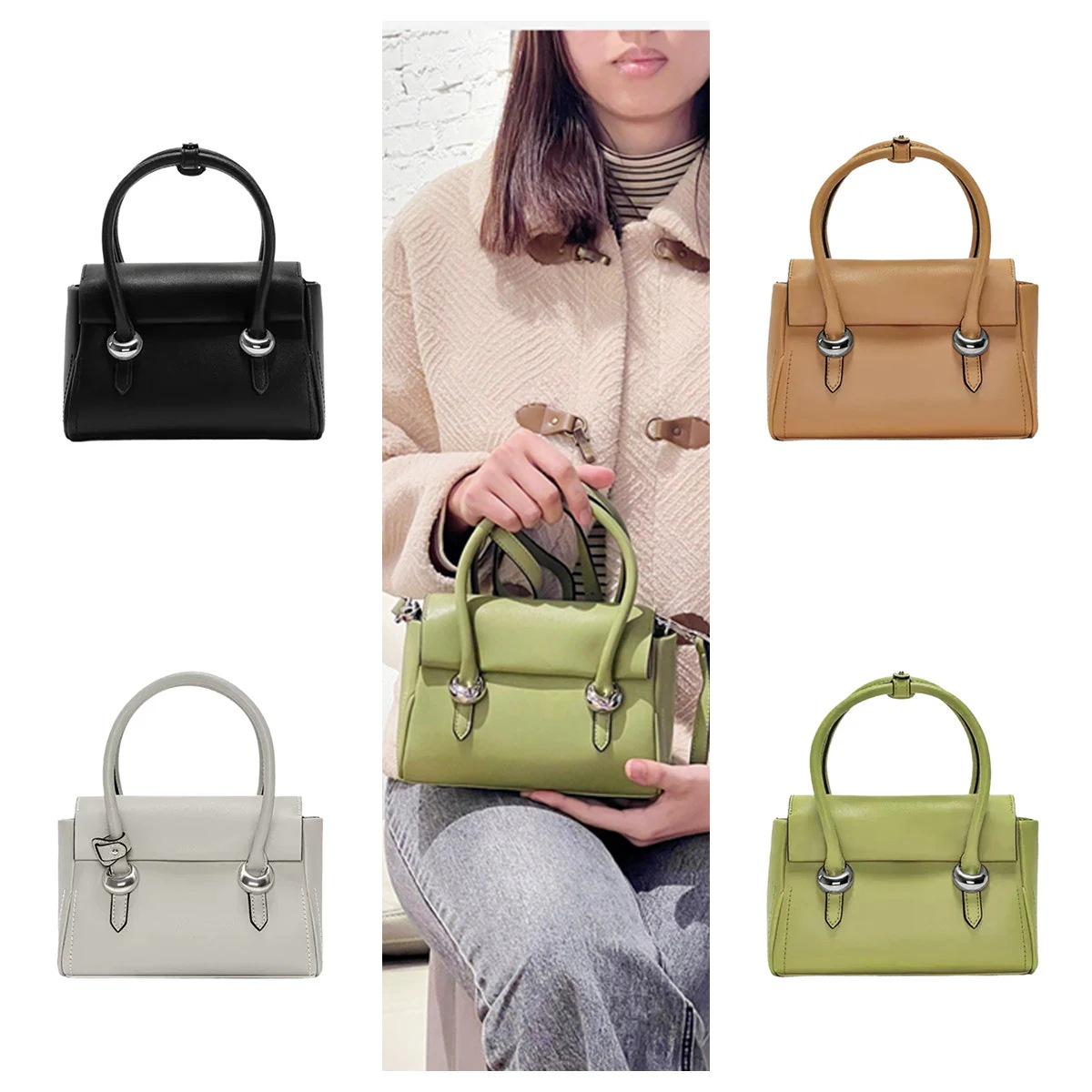 レデイースバッグカバンショルダーバッグハンドバッグ2024春新作可愛い本革レザー斜め掛け4色30%までに制限