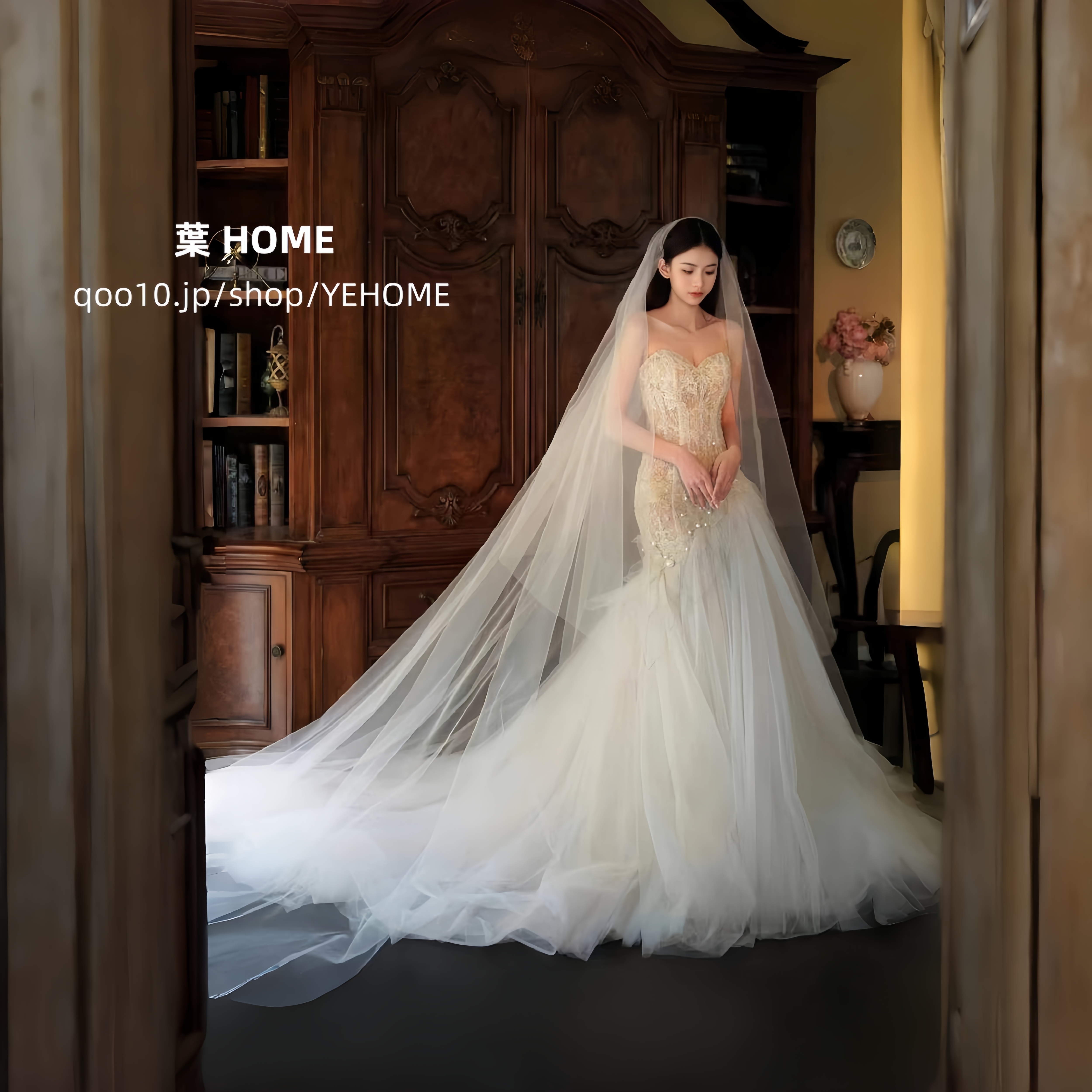 ウェディングドレス 白 パーティードレス レース トレーンライン イブニングドレス マーメイドロングドレス 演奏会 二次会 花嫁 前撮り ブライダル