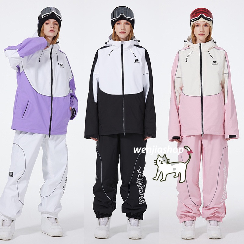スノーボードウェア 2024 2025 上下セット レディース メンズ ゆったり ジャケット アウター パンツ ズボン スノーウェア スノボーウェア スキーウェア スノボウェア 韓国風 防水防風防寒着