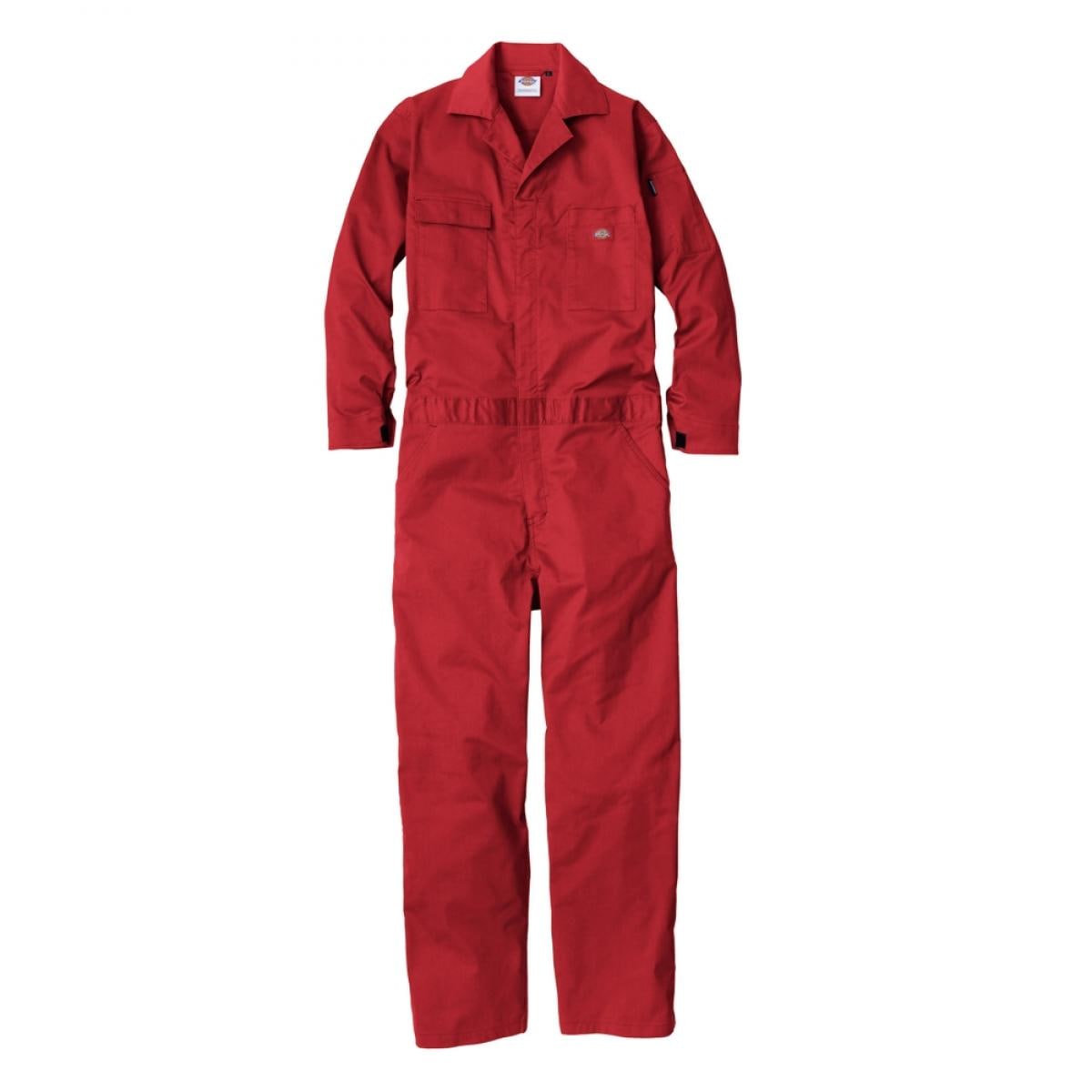 Dickies ディッキーズ T/Cストレッチ ツナギ レッド S D-676 長袖 吸汗 速乾 コーコス信岡 作業服 作業