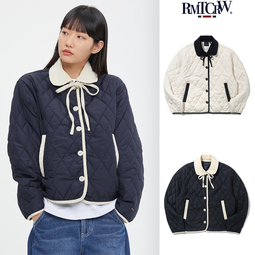 【ROMANTIC CROWN】RIBBON TIE QUILTING JACKET
