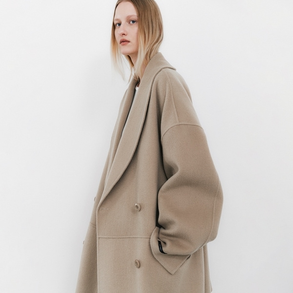 SHAWL COLLAR WOOL HANDMADE HALF COAT (CT-1458)