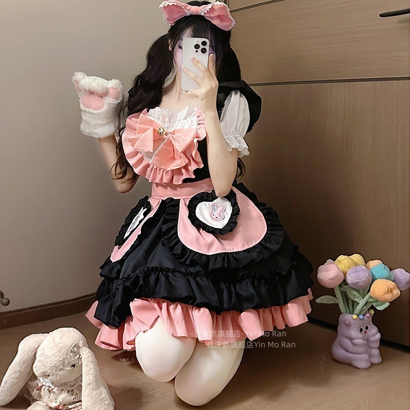 コスプレ　ハロウィン正規品:呆萌小兎cosアニメ衣装かわいい にじげんロリータメイド服コスプレ女装