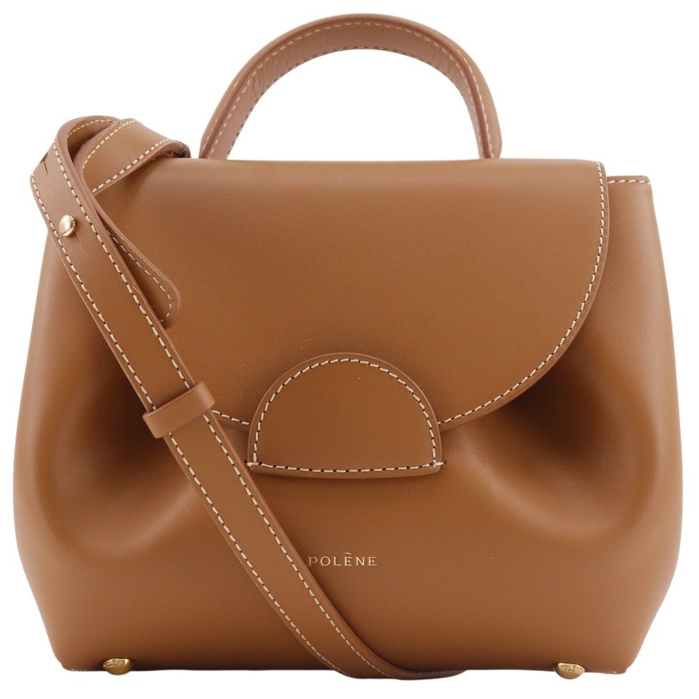 POLENE ポレーヌ Numero Un Nano 2WAYショルダー ハンドバッグ カーフ 茶 レディース 中古品 A-ランク