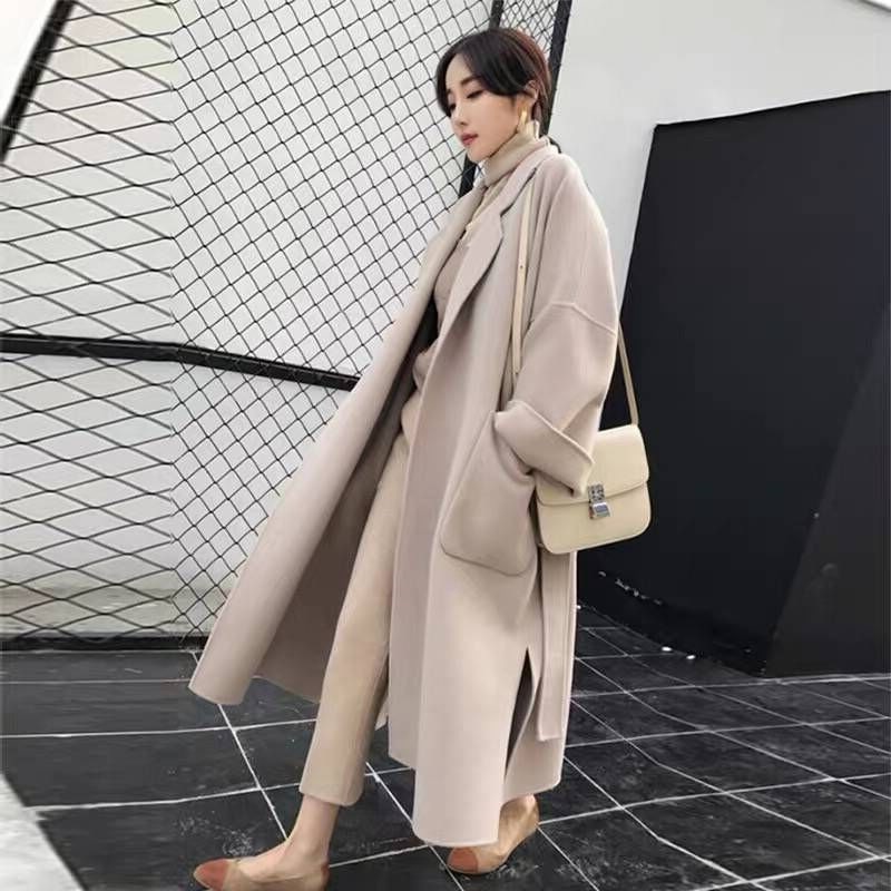 トレンチコート アウター ビッグシルエット ゆるチェスター 韓国ファッション レディースOL通勤/コート きれいめ ロング丈