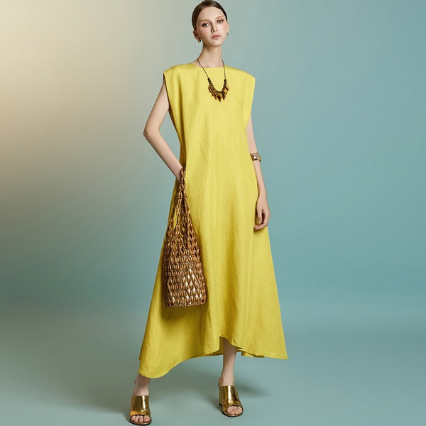 D5318 リネン ワンピース