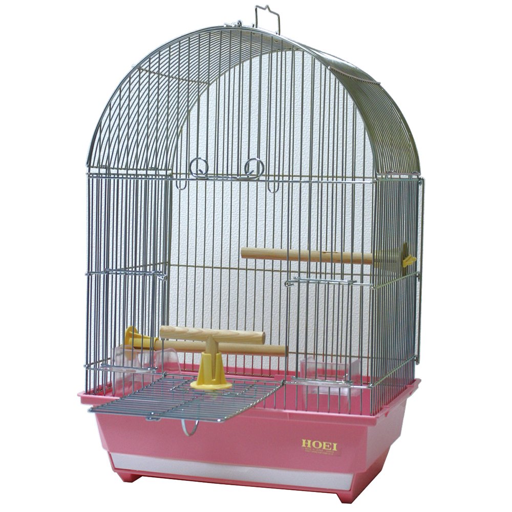 鳥かご　ＨＯＥＩ　１０１アーチ手のりＧ　ピンク　（３２X２６X４８．５ｃｍ）　セキセイ　小型インコ　フィンチ　ＣＲＣ55―15―10―10―00