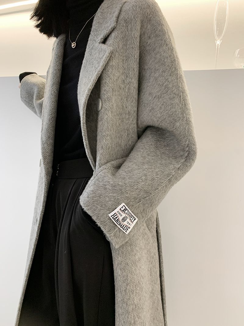 オフシーズン 厚手両面ウールコート レディース アルパカウール ミドル丈 アルバカウールコート 13,626円