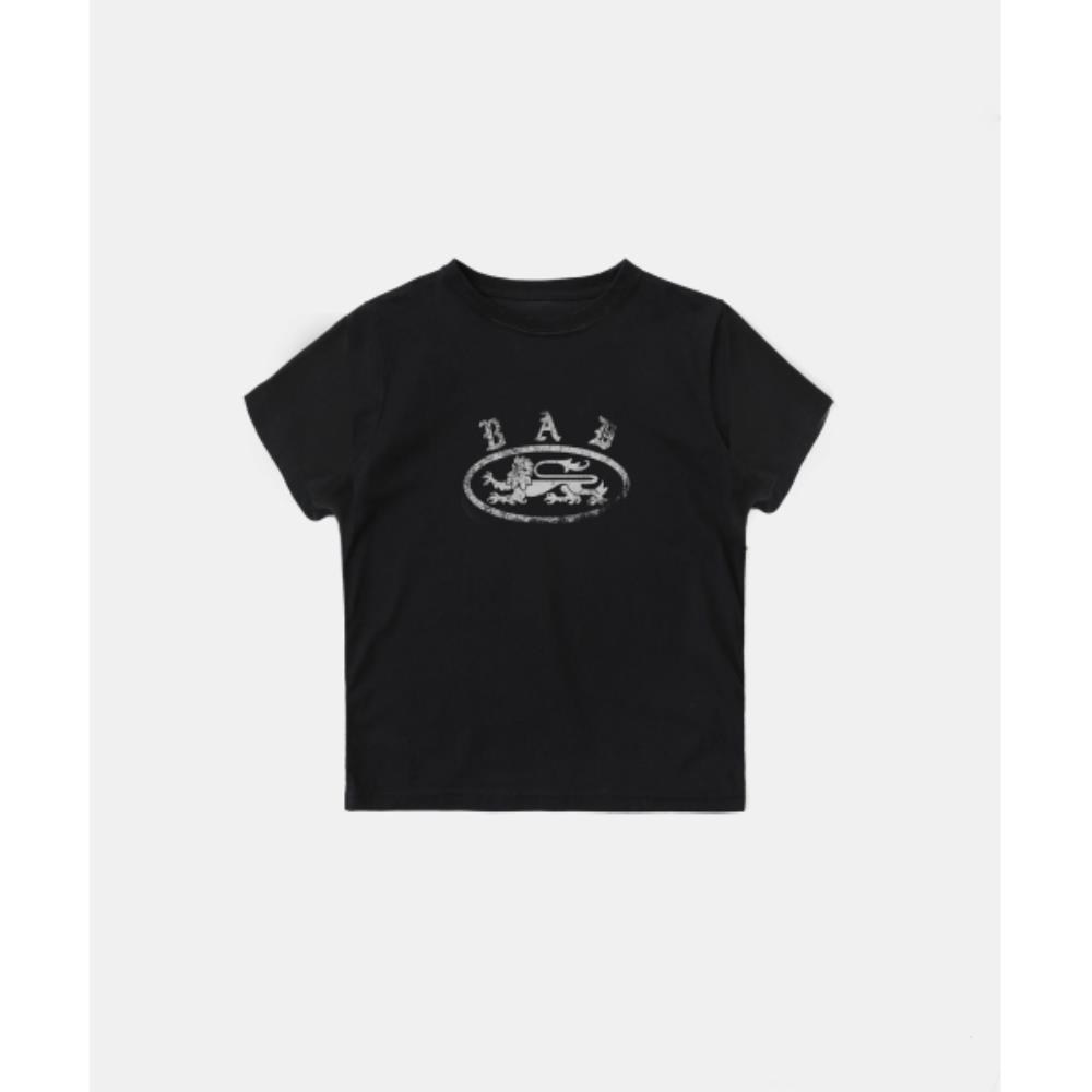 BADBLOOD Crack Print T-Shirt Black w-tee25-044