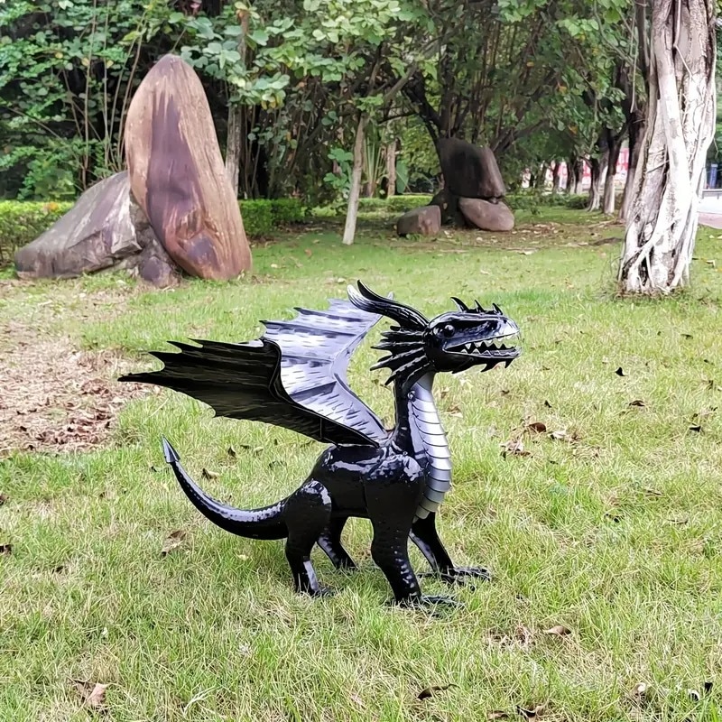 ガーデンオーナメント 置物 オブジェ ドラゴン ユニーク 屋外 屋内 庭 インテリア 装飾 ガーデニング雑貨 ブラック ホワイト レッド
