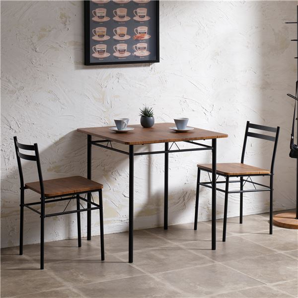 ダイニング3点セット （ブラウン） ダイニングセット ダイニングテーブル ダイニングチェア ビンテー