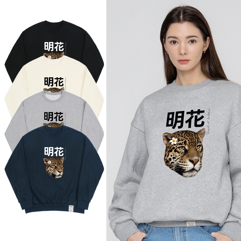 [UNISEX]Flower Real Leopard Center Sweatshirt_4color