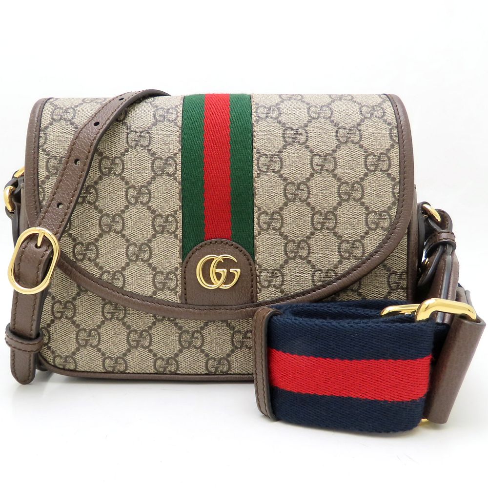 オフィディア スモールショルダーバッグ 722117 GGスプリームキャンバスxレザー ベージュ ブラウン/352482【中古】