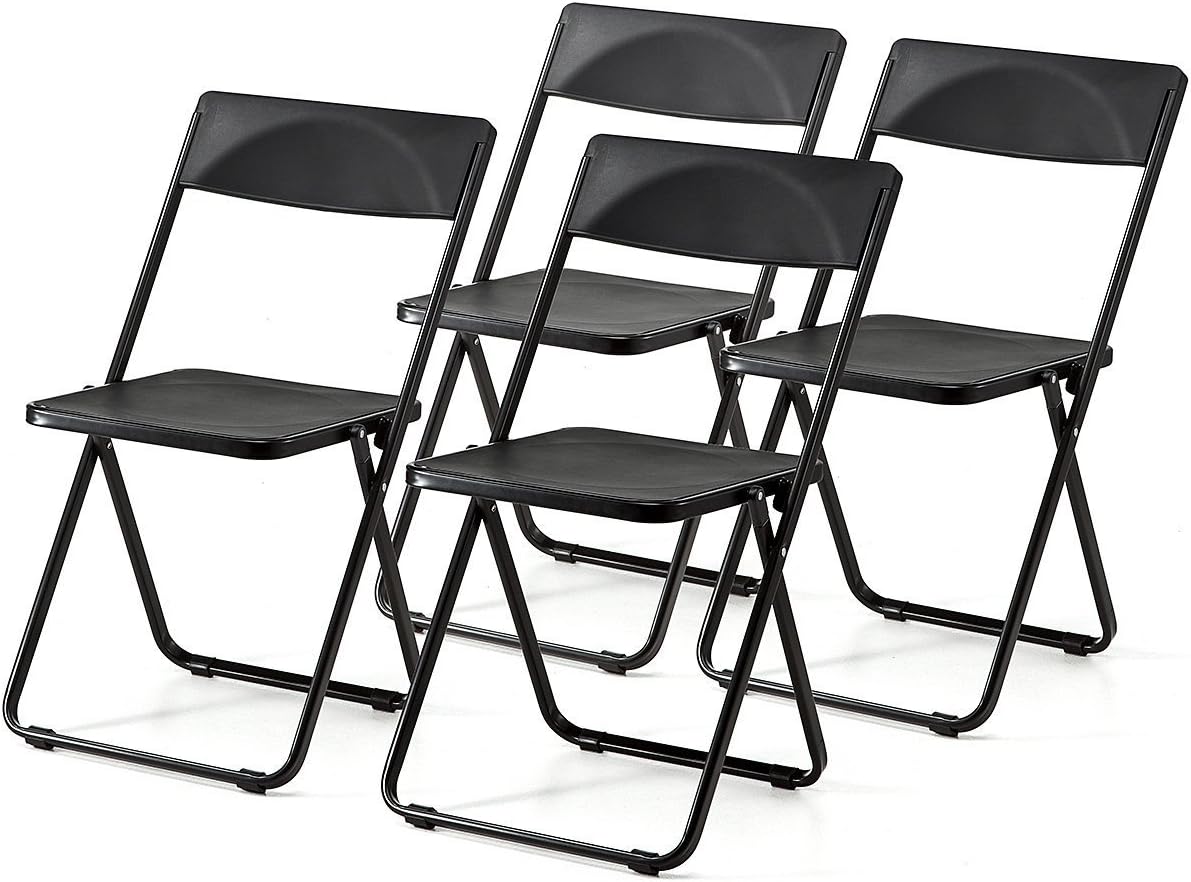 150-SNCH006BK Folding Chair, Lightweight, Stylish, iF DESIGN AWARD Award, Slim, 1.5 inches (3.8 cm),