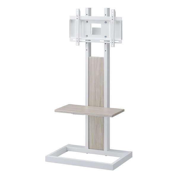 壁寄スタンド ～43V型対応 ホワイト ライトブラウン木目 KF-240W