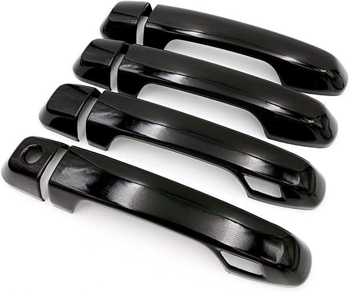 ランクル プラド 150系 ドア ハンドル カバー ブラック 穴あり(ブラック, スマートホールあり)