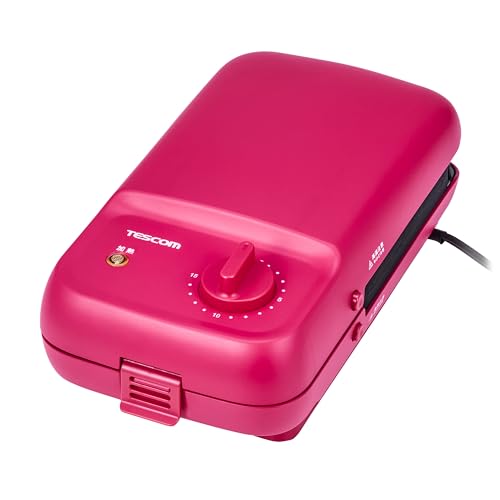 テスコム ホットサンドメーカー ワッフルメーカー 着脱式プレート タイマー機能 【 ワッフルプレート/アレンジレシピブック付き 】 THS50A ピンク THS50A-P