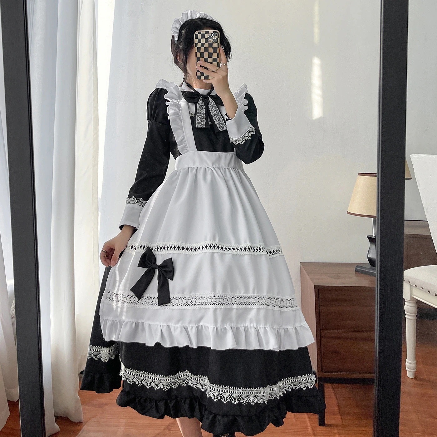 コスプレ長袖メイド服 コスプレ服 和服 制服 かわいい ワンピース プラスサイズメイドコスム
