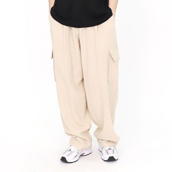 男女兼用カーゴパンツ バンディングパンツ リネン ワイドパンツ SNEP013