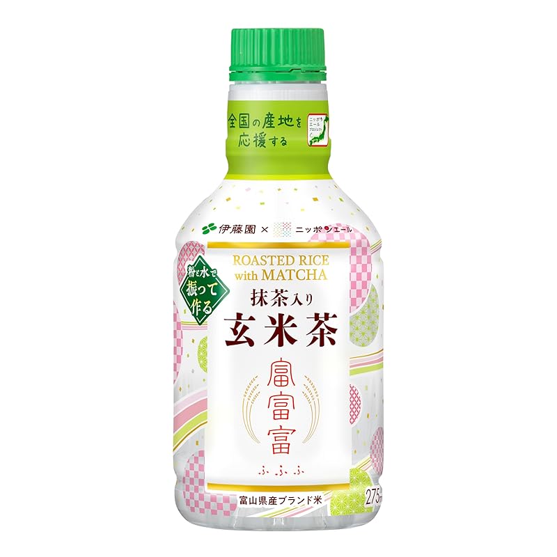 即納：伊藤園 抹茶入り富富富玄米茶 275ml×24本 パウダーインキャップ