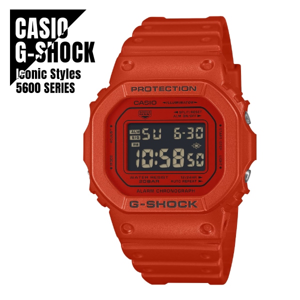 【即納】 国内正規品 CASIO カシオ G-SHOCK Gショック Iconic Styles レッド ビビッドカラー LEDライト DW-5600RRB-4JF 腕時計 メンズ レディース