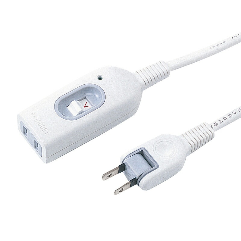 （まとめ買い）中間スイッチ付延長コード 2P 1個口 2m ホワイト TAP-B7-2N [x3]