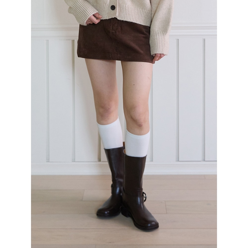 ピンクパイナップルベーシックコーデュロイスカートブラウン