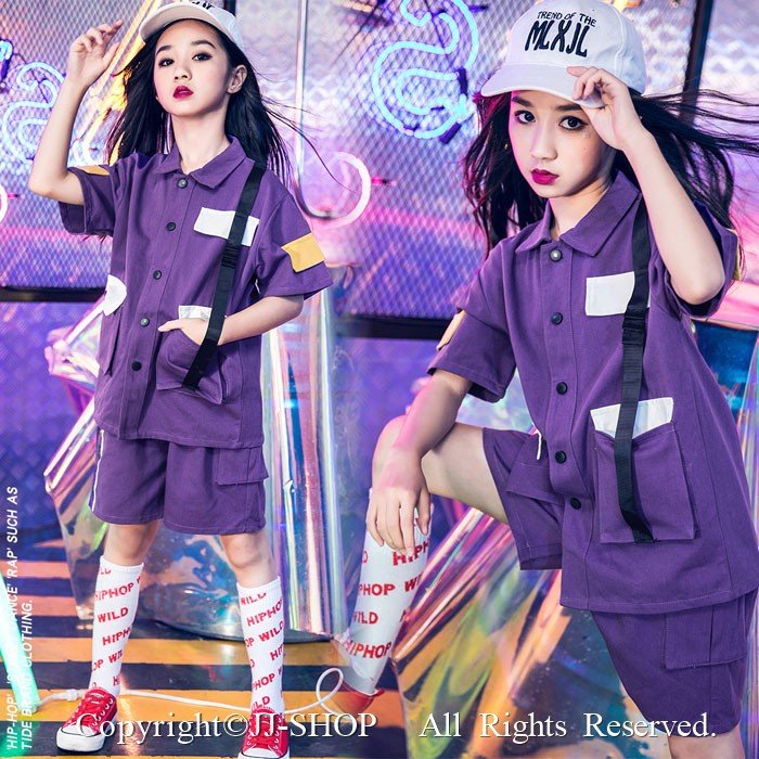 ショットパンツ キッズ ダンス衣装 ヒップホップ セットアップ HIPHOP 男の子 女の子 男女兼